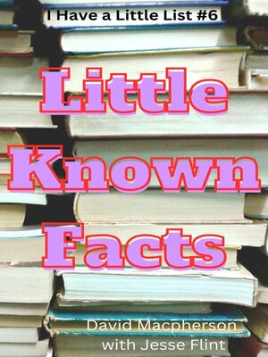 cover image of Little Known Facts